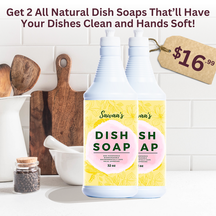 Sawaa's All Natural Dish Soap, 32 oz (2-Pack)