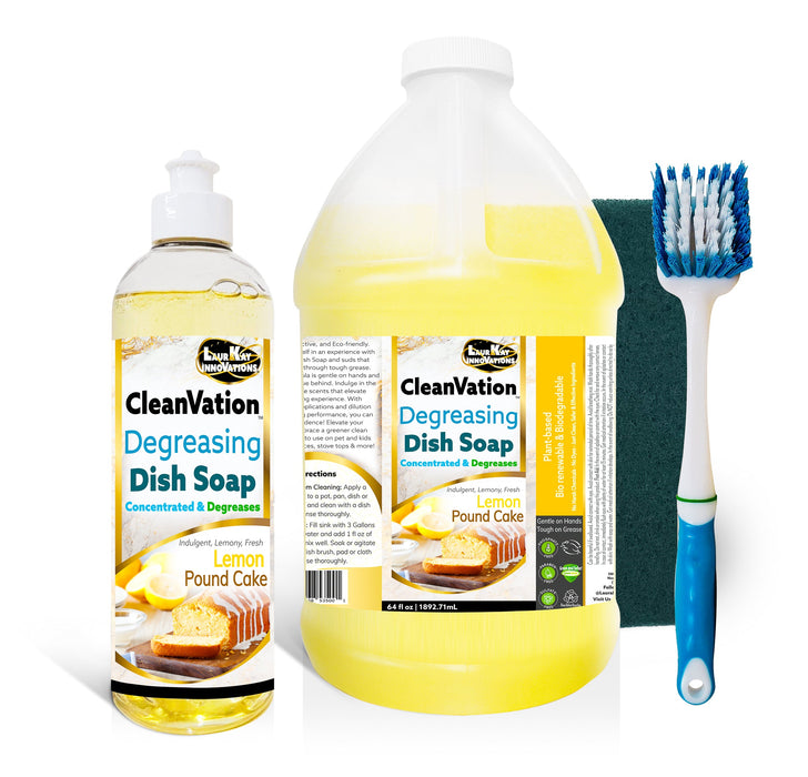 CleanVation™ Dish Soap (Concentrated Biodegradable Green Liquid Dish Soap) Premium Dish Kit