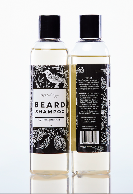 (2 Pack) Men's Beard Shampoo, 8 oz - Natural Hiyy