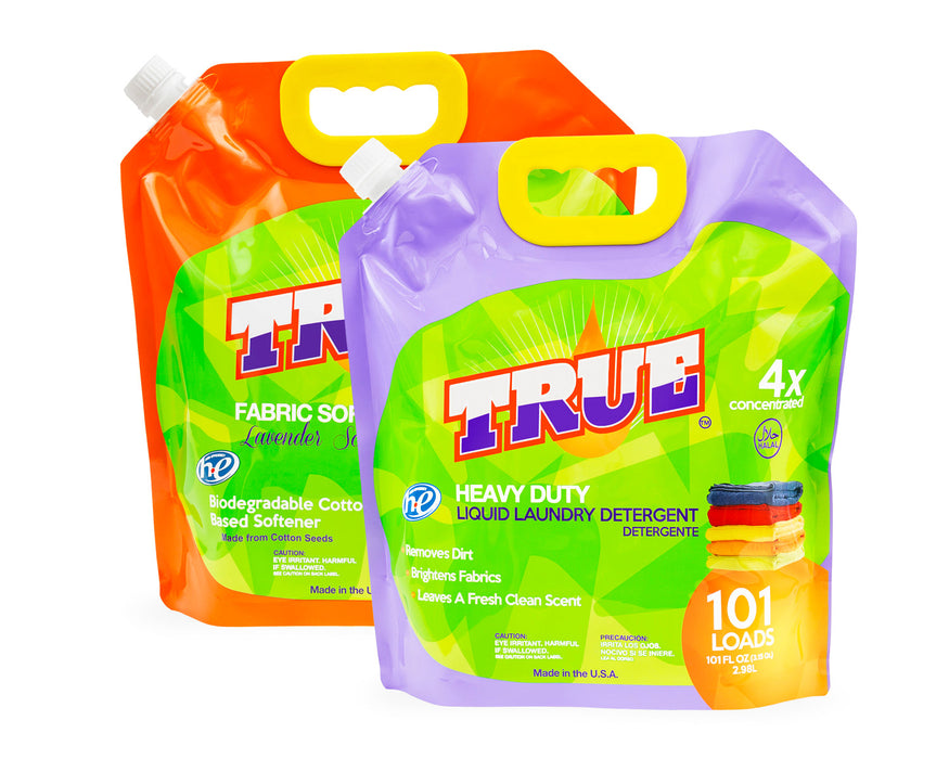 1 True Laundry Detergent +1 Plant Based Fabric Softener • 101 Load Combo