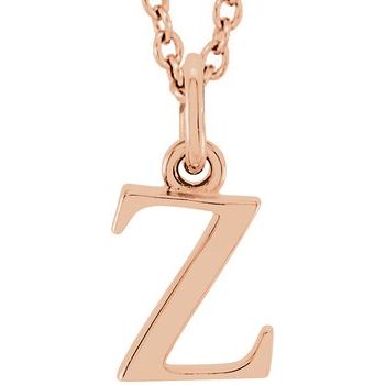 14K Lowercase Initial z 16" Necklace
