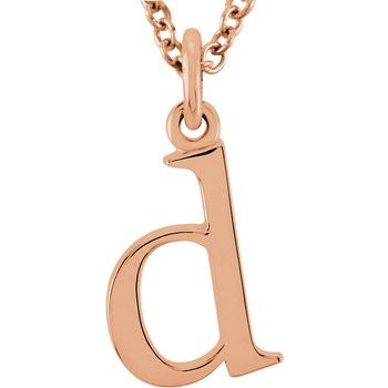 14K Lowercase Initial d 16" Necklace