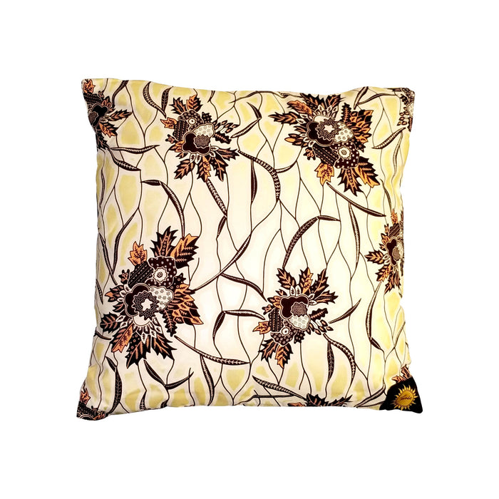 Ankara Square Cotton Pillow Cover & Insert Gold