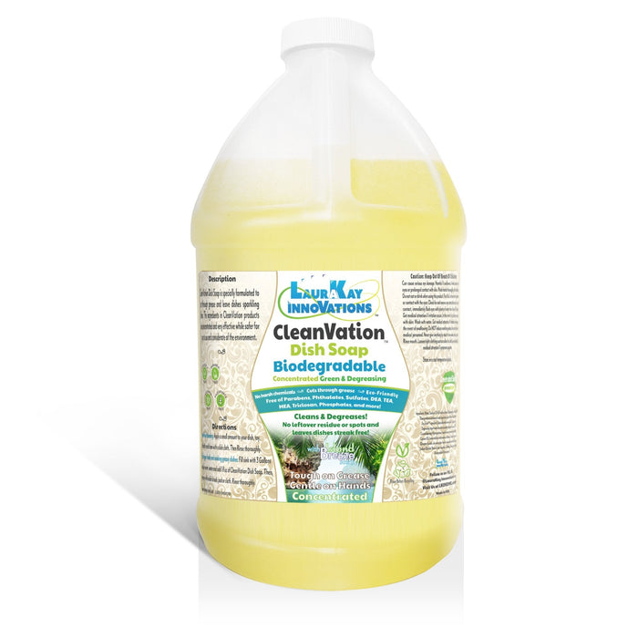Natural Dish Soap Refill - CleanVation™ Concentrated Biodegradable Green Premium Liquid Dish Soap - 1 Gallon