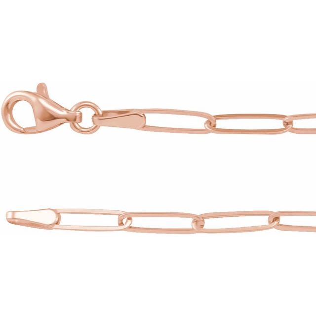 14K 3.85 mm Paperclip-Style 7" Chain