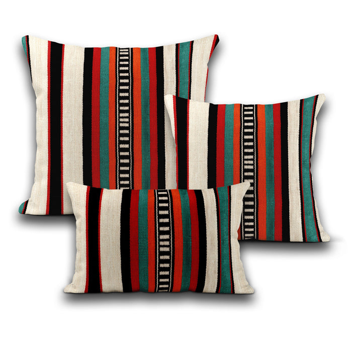AnitaveeTextile African Pillows in Vibrant Colorful Stripes - 3 Sizes