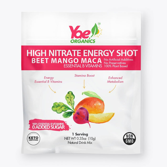High Nitrate Energy+Pre-Workout Shots-Organic Beet Mango Maca