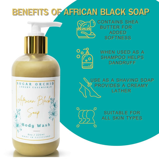 Black Raspberry and Vanilla - African Black Soap Body Wash - Sugar Orchid Luxury Essentials