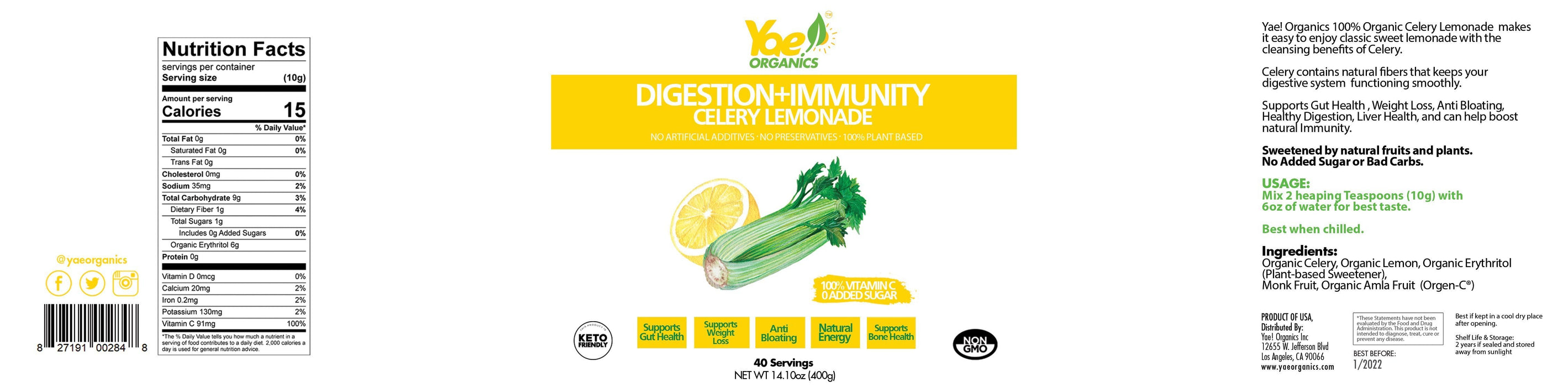 Digestion+Immunity-Organic Celery Lemonade
