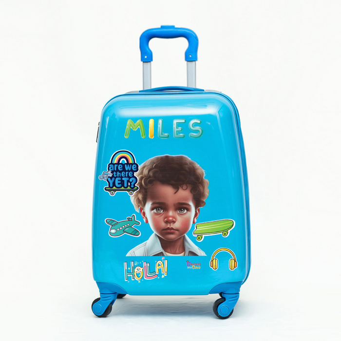 Dutchess and Duke Miles Multicultural Kids’, 16-inch Carry-on, Hardside Upright Luggage- “Personalize Me”