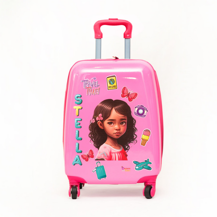 Dutchess and Duke Stella Multicultural Kids’, 16-inch Carry-on, Hardside Upright Luggage- “Personalize Me”